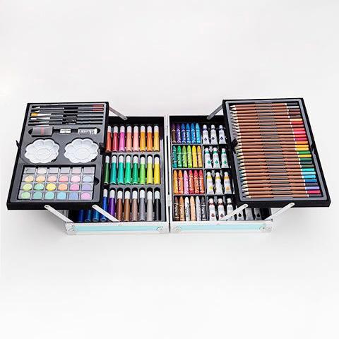 US Art Supply 145-Piece Mega Wood Box Painting and Drawing Set in Storage  Case - 2 Sketch Pads, 24 Watercolor Paint Colors, Oil Pastels, Colored