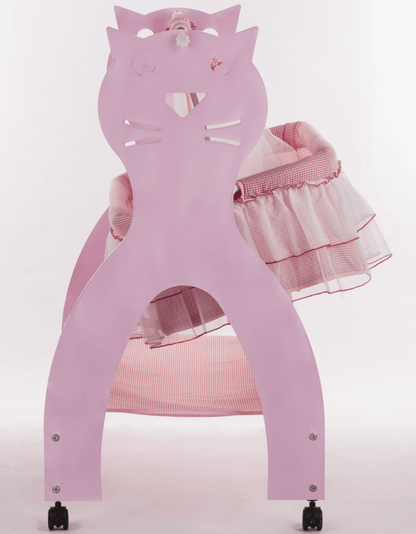Cat Shaped Wooden Baby Cradle.